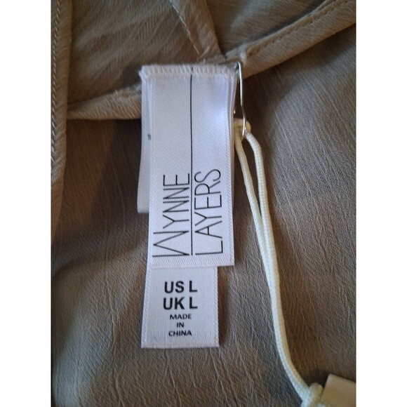 WYNNE LAYERS Marla NWT Sheer Pin-tuck Edge Cream Topper Jacket Top Size Large - Picture 7 of 8